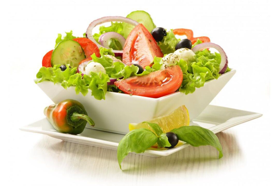 On vegetable days of a chemical diet, you can prepare delicious salads. 