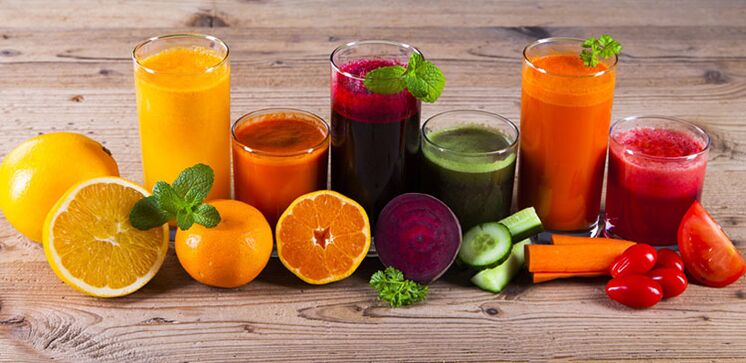 Diet to lose weight with freshly squeezed juices.