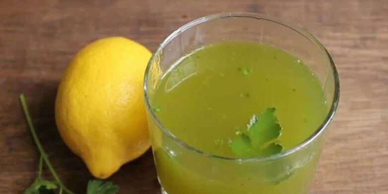 lemon cocktail with parsley to lose weight